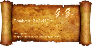 Gombos Zalán névjegykártya